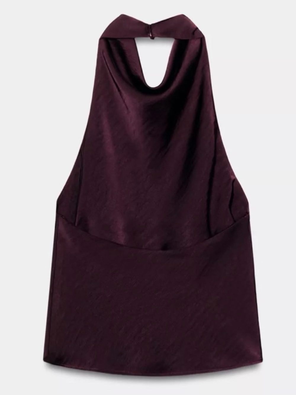 Zara Satin Halter Camisole in Deep Plum